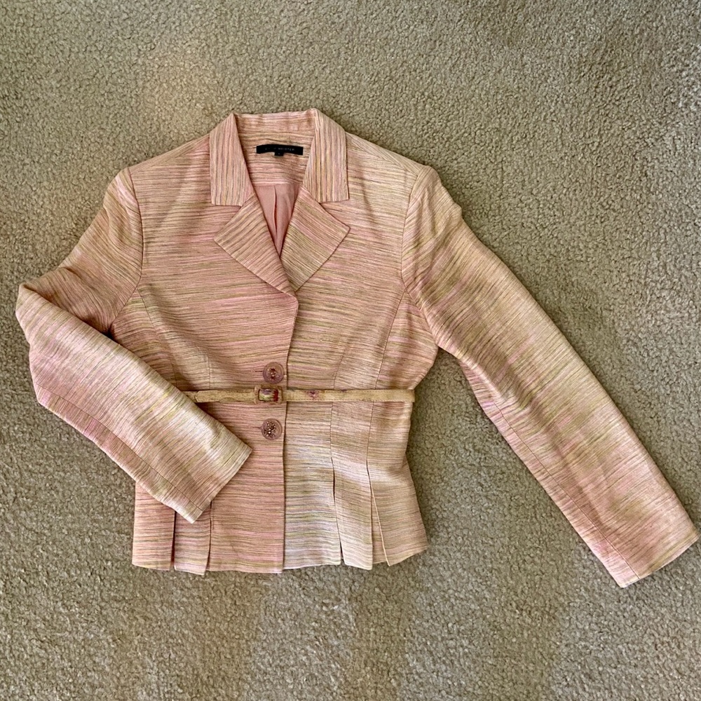 David Meister Textured Pink Blazer